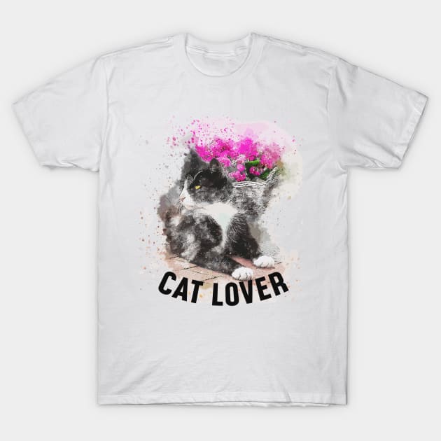 Watercolour Cat Lover T-Shirt by vanityvibes